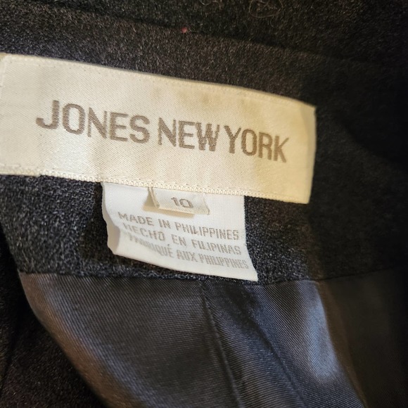 Jones New York Women's Dark Gray Blazer size 10 Wool/Lycra - Picture 7 of 8
